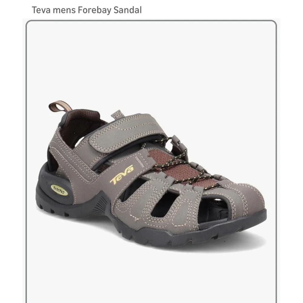 Teva‎ Mens Hiking Sandals Brown Gray Closed Toe ShocPad shoes size 11